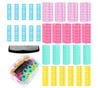 30pcs Hair Rollers, Snap on Rollers,Self Grip Hair Roller with Small Comb,Heatless Hairs Curler for Pro Salon Hairdressing and DIY Hairstyles,5 Sizes, with A Storage Bag