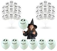 30PCs Halloween Ballons 21cm/8.3inch - Ghost Skull Balloons Halloween Party Celebrations, Trick or Treat Scary Party Decorations, Indoor Outdoor Party Supplies Balloons
