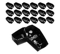 30pcs Halloween Candy Display Box Coffin Shape Paper Black Portable | Sturdy Internal Compartments, Flatfolding Design, Metallic Foil Accents, Reusable for Trick or Treating and Classroom Events