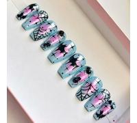 30PCS Halloween False Hoofs Rose Redden Search Engine Manifestation Plan Persist Hoofs With Scintillate Accents ABS Cartoon False Nail