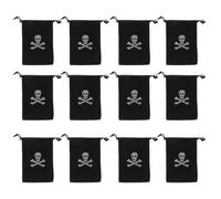 30pcs Halloween Pirate Treasure Coin Pouch Black Polyester Bag