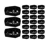 30pcs Halloween Season Mini Coffin Treat Boxes Black Paper for Sweets | Flatfolding Design, Sturdy Compartments, Metallic Foil Accents, Trick or Treating and Home Gatherings