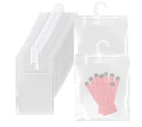 30pcs Hanging Storage Bags, Hook hanging storage bag, Reusable, Waterproof Dustproof, Clear Plastic Bags for Classroom, Library, and Pharmacy Use (26 * 38cm)
