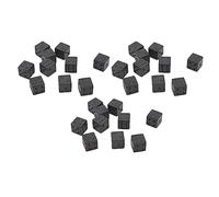 30Pcs Hexahedral Dice Right Angle Pure Black Plastic | These resistant plastic hexahedral dice are perfect for board games and classroom activities with impact resistance