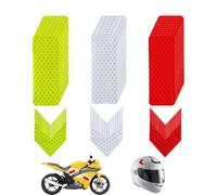 30Pcs High Visibility Rectangle Reflective Stickers + 30Pcs Guiding Arrow Reflective Stickers for Motorcycle Vehicle Car Bike Helmet Hard Hat (Red, Green, White)