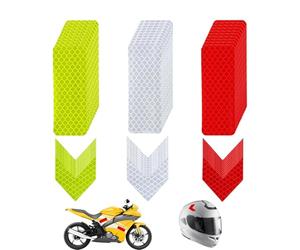 30Pcs High Visibility Rectangle Reflective Stickers + 30Pcs Guiding Arrow Reflective Stickers for Motorcycle Vehicle Car Bike Helmet Hard Hat (Red, Green, White)