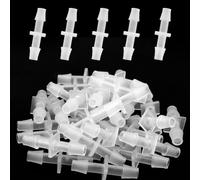 30pcs Hose Connector, Plastic 1/4in x 1/4-in Barbed Splicer Coupling Fitting Air Valve Hose Tubing Adapter Fish Tank Airline Pipe Connectors for Aquarium Air Pump Air Stone Household Accessories