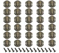 30PCS Iron Box Latch,Toggle Catch Latch Clasp,Antique Brass Decorative Hasp,Jewelry Box Lock Buckle,Hasp Lock Latch,27 * 29MM