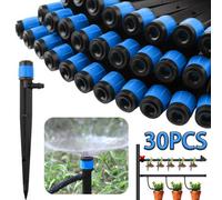 30Pcs Irrigation Drippers Drip Emitters, Micro Spray Adjustable 360 Degree Full Circle Pattern Water Flow Bubbler Sprinkler