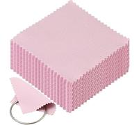 30PCS Jewellery Cleaning Cloth - Silver Polishing Cloth - Reusable Jewelry Cleaner - Soft Cloth for Gold Silver Pearl Watch Platinum - 8x8cm (Pink)