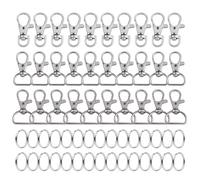 30Pcs Key Chain Clip Hooks Swivel Snap Hooks with 30Pcs Key Rings, Metal Keychain Hooks, Lobster Claw Clips for Art Craft