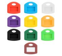 30pcs Key Labels Tags, Silicone Key Ring Keyring Caps Cover Tags Identifiers with Write-On Tab for Home & Office Marker Organization (Multicolored)