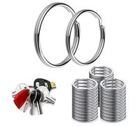 30Pcs Key Rings Hoops, 25mm Mini Split Jump Ring, Round Metal Silver Key Rings, Stainless Steel Keychain Rings for DIY Art Craft, Crafts Ornaments, Jewelry Making, Bag, Handbag (Silver)