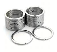 30Pcs Keyring Hoops(10mm), Stainless Steel Keychain Rings Connectors, Split Ring Jump Ring for Home, Office, Car Keys Organization and DIY Craft