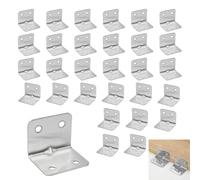 30PCS L Brackets, Corner Brackets, Metal Bracket for Wood, with 120 Screws for Securing Furniture Shelving Guardrails. (32 x 24 mm)