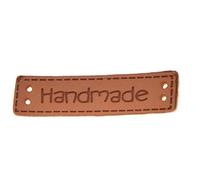 30pcs Leather Handmade Labels Tags, Rectangle Embossed Labels Textile Leather Labels for Diy Crafts Sewing Accessories