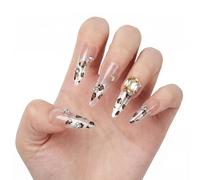 30Pcs Leopard Print Press On Nails, S/M/L Full Sizes for Press on Nails Almond, Universal Fit Fake Nails, Press on Nails Art for Women