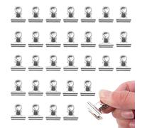30pcs Letter Clips,22mm Bull Binder Clips,Metall Bulldog Clips,Binder Clips,Paper Clips,Metal Clips,mini Bulldog Clip,Hinge Clips Binder Paper clamp,File Clamps for Crafts Photo File Office (Silver)