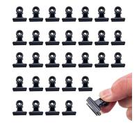 30pcs Letter Clips,22mm Bull Binder Clips,Metall Bulldog Clips,Binder Clips,Paper Clips,Metal Clips,mini Bulldog Clip,Hinge Clips Binder Paper clamp,File Clamps for Crafts Photo File Office (Black)