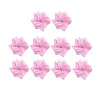 30PCS Light Pink Polyester Ribbon Flowers 3cm Rhinestone Artificial Fabric Flowers Sewing Appliques Embellishments for DIY Crafts Clothing Hair Accessory