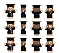 30PCS Little Jesus Figures, Mini Jesus Figurines in Graduation Cap, 2026 Grad Congrats Tiny JesusFigures, Miniature Figurines Religious Gifts for Kindergarten, College, Graduation Party (Black)