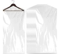 30pcs Long Plastic Clothes Covers, 60 * 100cm Dry Cleaning Bags,Hanging Clear Clothes Bags,Garment Bags,Dust-proof Garment Protector Covers for Clothes, Shirt, Jacket, Suit, Sweater