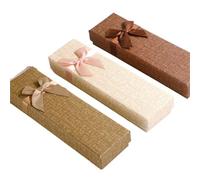 30Pcs Long Rectangle For Pen Necklace Jewelry Box Hard Paper Cute Packaging Engagement Gift for Birthday Jewellery(3 Colors Mixed)