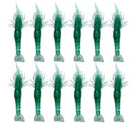 30Pcs/lot Simulation Soft Shrimp Lures Size: 3.74in, 0.12oz PVC Shrimp Baits Soft Lure Worms Prawn Shrimps Color: Red/Pink/Green (Green-30pcs)