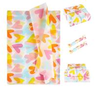 30pcs Love Hearts Tissue Paper, Colorful Printed Pattern Wrapping Gift Paper, Pink and White Present Package Paper for Celebration Graduation Birthday Valentine Day Decoration Craft Anniversary