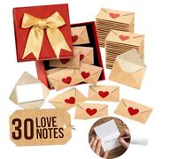 30PCS Love Letter,Love Notes,Mini Envelopes With Blank Paper Cards,DIY L-ove Notes Box,Cards With Heart Stickers,Anniversary Card,Long Distance Relationship Souvenir,For Boyfriend,Girlfriend,Wife