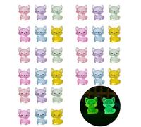 30PCS Luminous Mini Resin Fox Figurines 6 Colors Glow in The Dark Miniature Fox Tiny Resin Animal Tiny Micro Figurines Garden Decoration