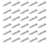 30Pcs M4 Wall Anchor,Heavy Duty Metal Plasterboard Cavity Wall Fixings Anchors Plugs,52MM Carbon Steel Anchor Expansion Bolt for Wall/Drywall/Hollow Wall Anchor