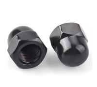 30PCS M6 Black Acorn Cap Nuts, 10x12mm Acorn Nuts, Stainless Steel 304 (18-8) Cap Nuts, Black Finis (M6,30pcs)