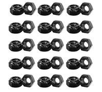 30Pcs M8 Nuts Carbon Nyloc Steel Nut 8mm Self Locking Nylock Hex Lock Nuts M8 with Nylon Insert Hexagon Nut with Shock Pad for Bolts Screws Construction Fasteners Corrosion Proof Vibration Resistant