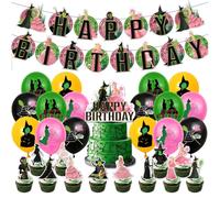 30Pcs Magic Party Decoration Set, Kids Birthday Supplies, Baby Shower Decorations, Boys and Girls Party Supplies, Birthday Party Set Includes Happy Birthday Banner Balloon Cake Toppers