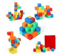 30pcs Magnetic Blocks, Montessori Magnetic Cubes with Storage Bag 3D Color Building Blocks Magnet Learning Toys Preschool Educational Cubes for Kids Toddlers Boys Girls Age 3-8