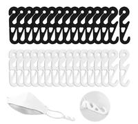 30Pcs Mask Ear Hooks, 3 Position Adjustable Ear Clips, Mask Extension Hooks for Ear Pain Relief, Earmuffs for Adults and Children, Black, White
