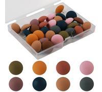 30pcs Matte Push Pins, Colorful Round Map Pins Resin Decorative Push Pins Steel Point Reusable Cute Thumb Tacks Pushpin for Cork Boards, Photos, Calendar, Home, Office, Packed in Box