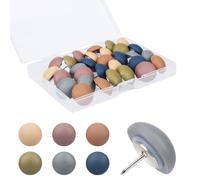 30pcs Matte Push Pins, Reusable Decorative Pushpins Colorful Round Map Pins Resin Cute Thumb Tacks for Photos Wall Bulletin Board Cork Board Home Office Classroom(Dark Colors)