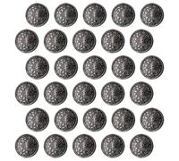 30pcs Metal Hollow Buttons, DIY Sewing Fasteners | Modern Cut-out Texture, Suitable for Leather Projects, Gun Black Finish, Rounded Back Loop, Craft Embellishing and Clothing
