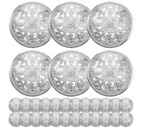 30pcs Metal Hollow Buttons for Coats, Silver DIY Sewing Fasteners | Flat round Design, Minimalist Style, Rust-resistant Finish, Suitable for Blazers, Handbags, Costume Making and Crafts