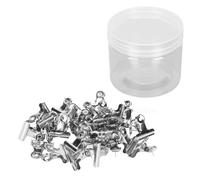30pcs Metal Push Pin Clips Creativity Stainless Steel Silver Thumb Tacks with Clips for Cork Board Bulletin Boards