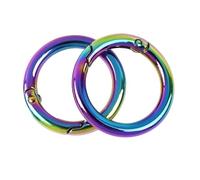 30Pcs Metal Spring O Ring Buckles for Straps Openable Round Carabiner Bag Connect Clamp Snap Hook Keychain Accessories For Keyrings(Colored,16mm)