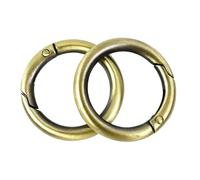 30Pcs Metal Spring O Ring Buckles for Straps Openable Round Carabiner Bag Connect Clamp Snap Hook Keychain Accessories For Keyrings(Brass,32mm)