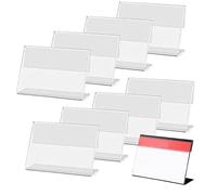 30Pcs Mini Acrylic Sign Display Holder Name Card Small Card Display Rack Shop Display Stands Price Label Holder for Supermarket Hotel Tag Label