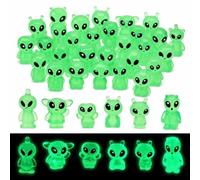 30Pcs Mini Aliens, Glow in The Dark Mini Alien Figures, 6 Unique Styles with Luminous Alien Figurines for Themed Events, Space Themed Party Favors and Collectible Decorations