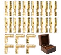 30Pcs Mini Brass Barrel Hinges, 4x20mm/0.16x0.79in Jewelry Box Hinges, Invisible Small Hinge for Wooden Boxes, Jewelry Boxes, DIY Crafts, Woodworking Projects