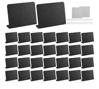 30Pcs Mini Chalkboard Sign, L-Shaped Erasable Food Labels for Party Buffet with 2 Pen & 2 Cloth Multi-Purpose Small Chalkboard Sign Hosting Party Essentials for Buffet, Stall, Retail Shop, Party