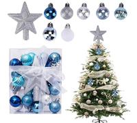 30pcs Mini Christmas Balls Ornaments Tree Top Star Gift Box Christmas Baubles Xmas Tree Pendant for Holiday Party Decorations Red Silver Gold Pink