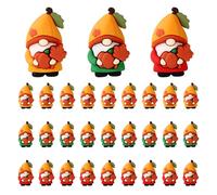 30pcs Mini Fall Gnomes Figurines, Lovely Small PVC Miniature Gnomes Statues Autumn and Thanksgiving Themed Designs for Table Sofa Bookcase Shelf Tiny Ornaments